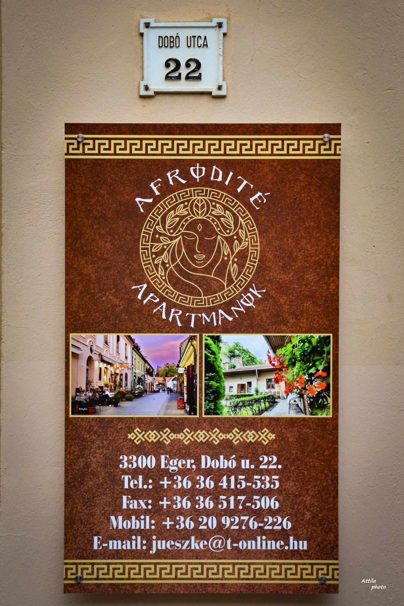 Afrodité Apartmanok Eger Exterior foto